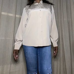 100% silk button up shirt